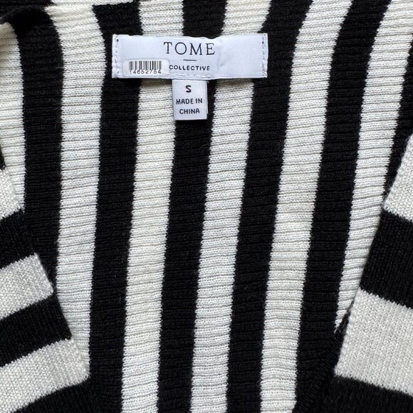TOME Stripe Twist Front Sweater, Size Small - Picture 3 of 7